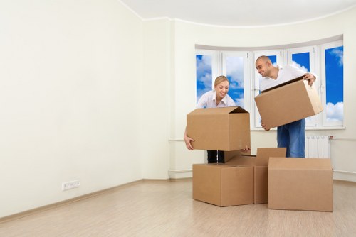 Packed household items ready for temporary storage