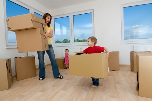 Packing boxes and loading a van for a Lamorbey house move